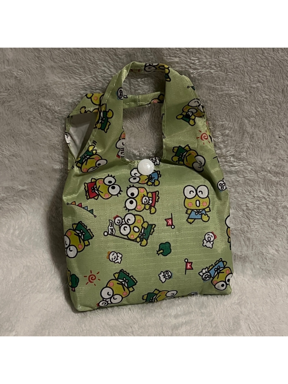 Keroppi green foldable mini tote bag